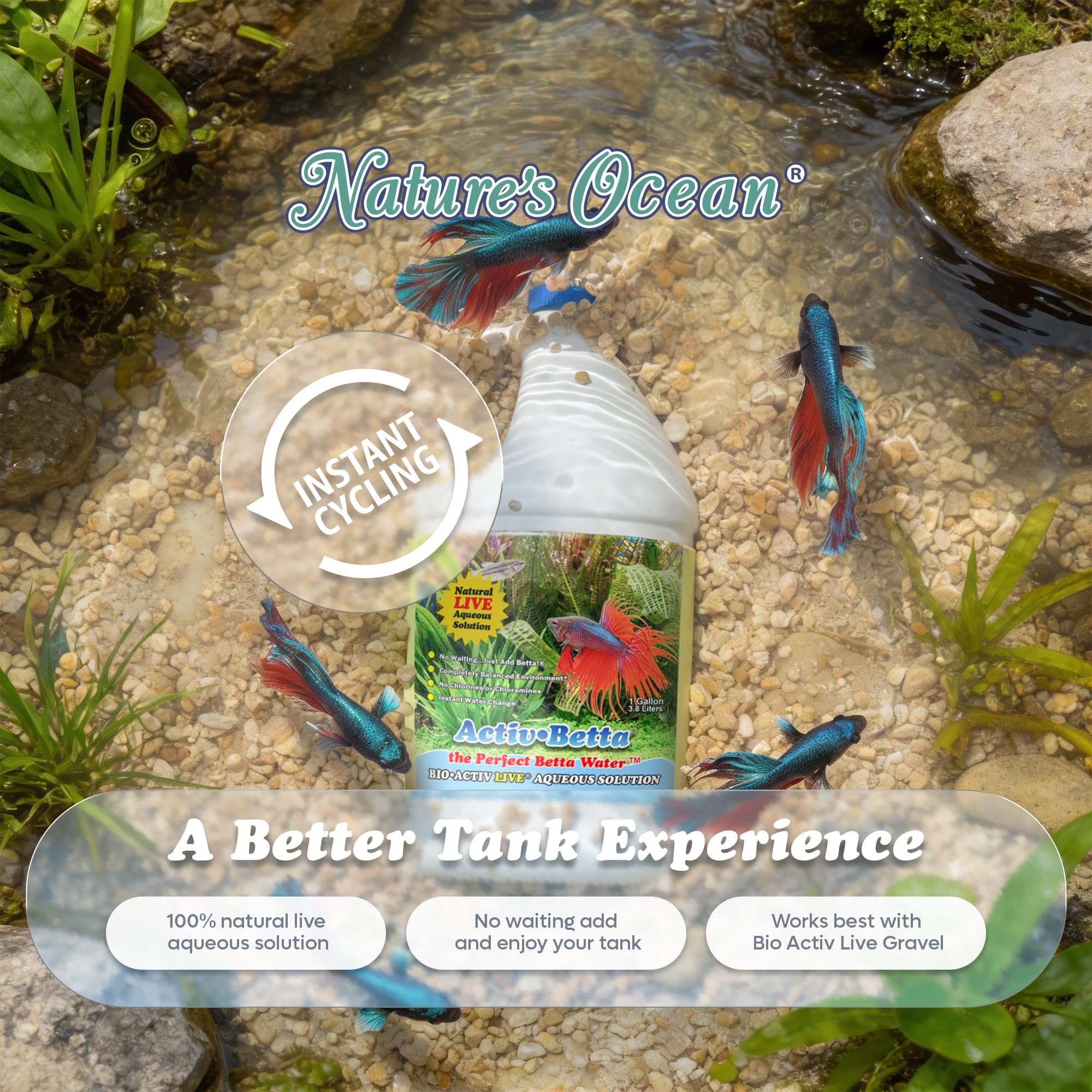 Activ Betta Bio-Activ Live: solución natural para agua estable y fácil de mantener.