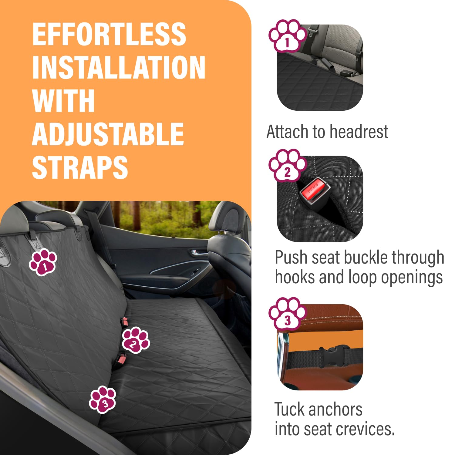 Active Pets ajuste universal para vehículos, se adapta a la mayoría de coches.