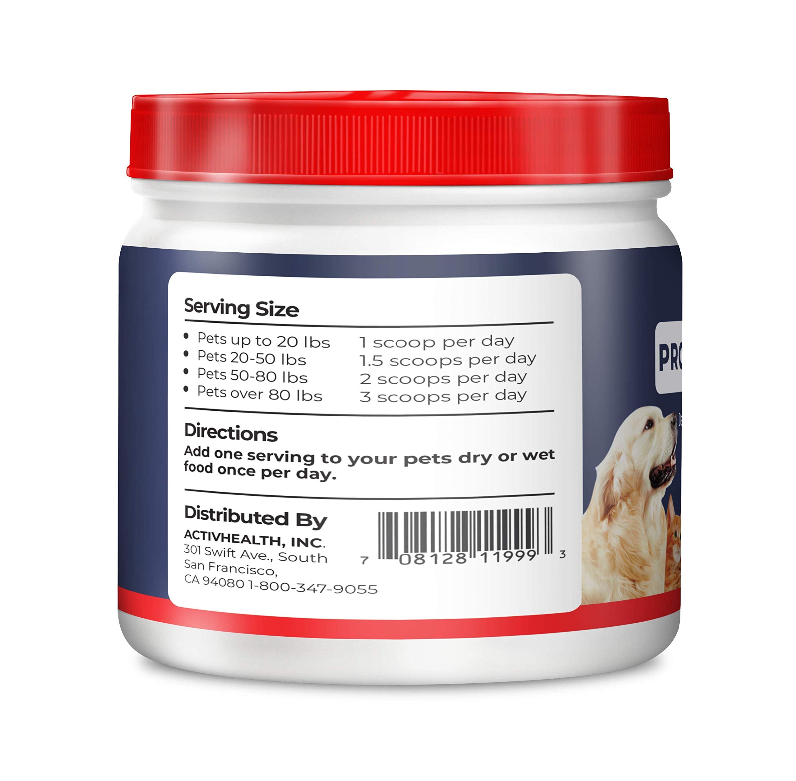 Geneflora de ActivHealth: mezcla multi-especies para perros, gatos y conejos.