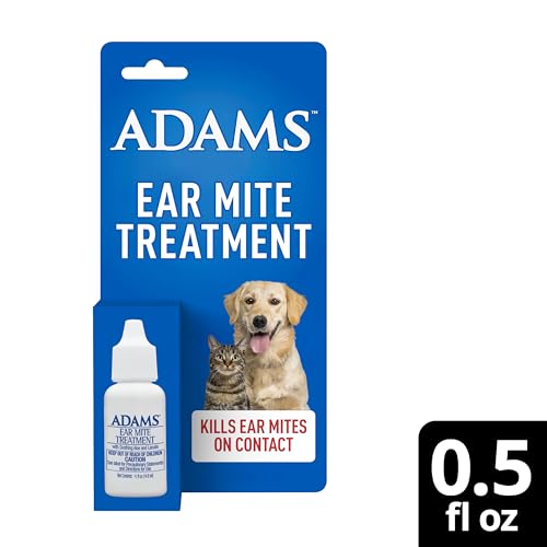ADAMS Tratamiento para ácaros del oído, parte de un cuidado integral del hogar.