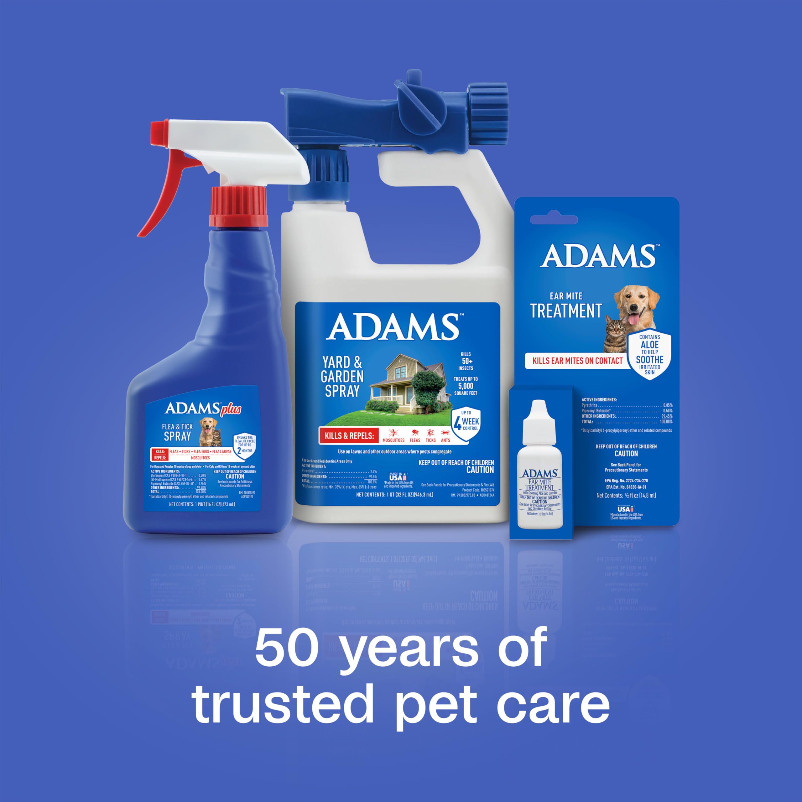 ADAMS Tratamiento para ácaros del oído, con 50 años de resultados confiables.