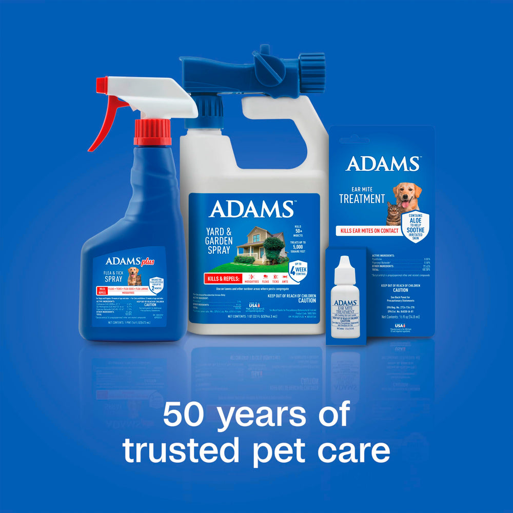 ADAMS Tratamiento para ácaros del oído, con 50 años de resultados confiables.
