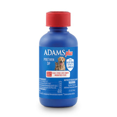 ADAMS Plus Pyrethrin Dip para perros y gatos en botella, listo para usar contra pulgas y garrapatas.