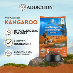 Addiction proteína novedosa de canguro para perros con alergias, sin granos