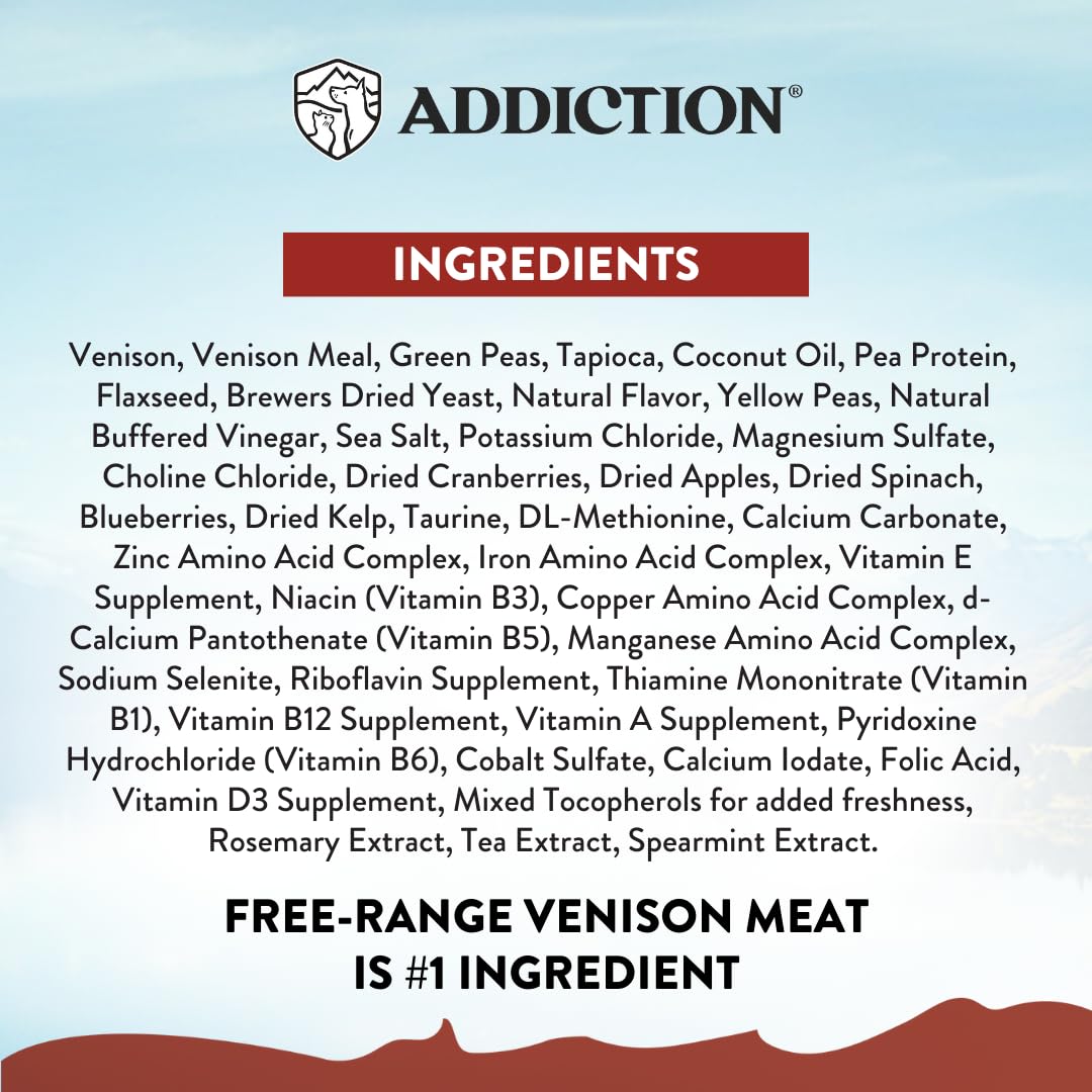 Addiction Viva La Venison: origen en Nueva Zelanda y selección de ingredientes.