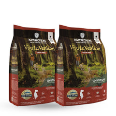 Addiction Viva La Venison: empaque 2x4 lb, práctico para alimentar perros.