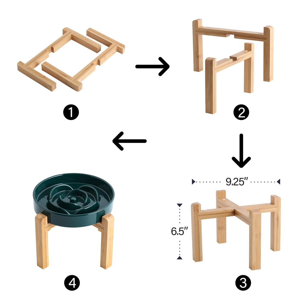 Base de madera para plato Addogyy, estable y antideslizante