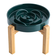 Plato cerámico lento Addogyy, verde, ideal para comer despacio