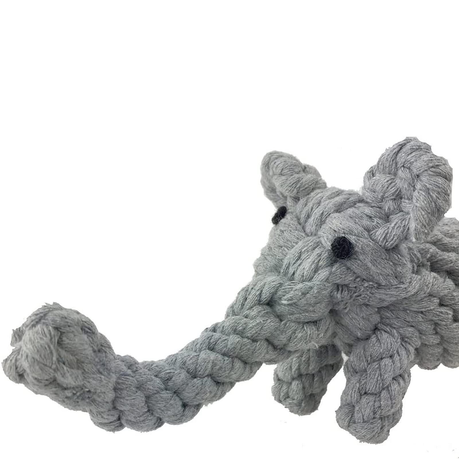 ADDUCK Juguete de cuerda para perro con elefante gris, promueve juego cooperativo y masticación suave.