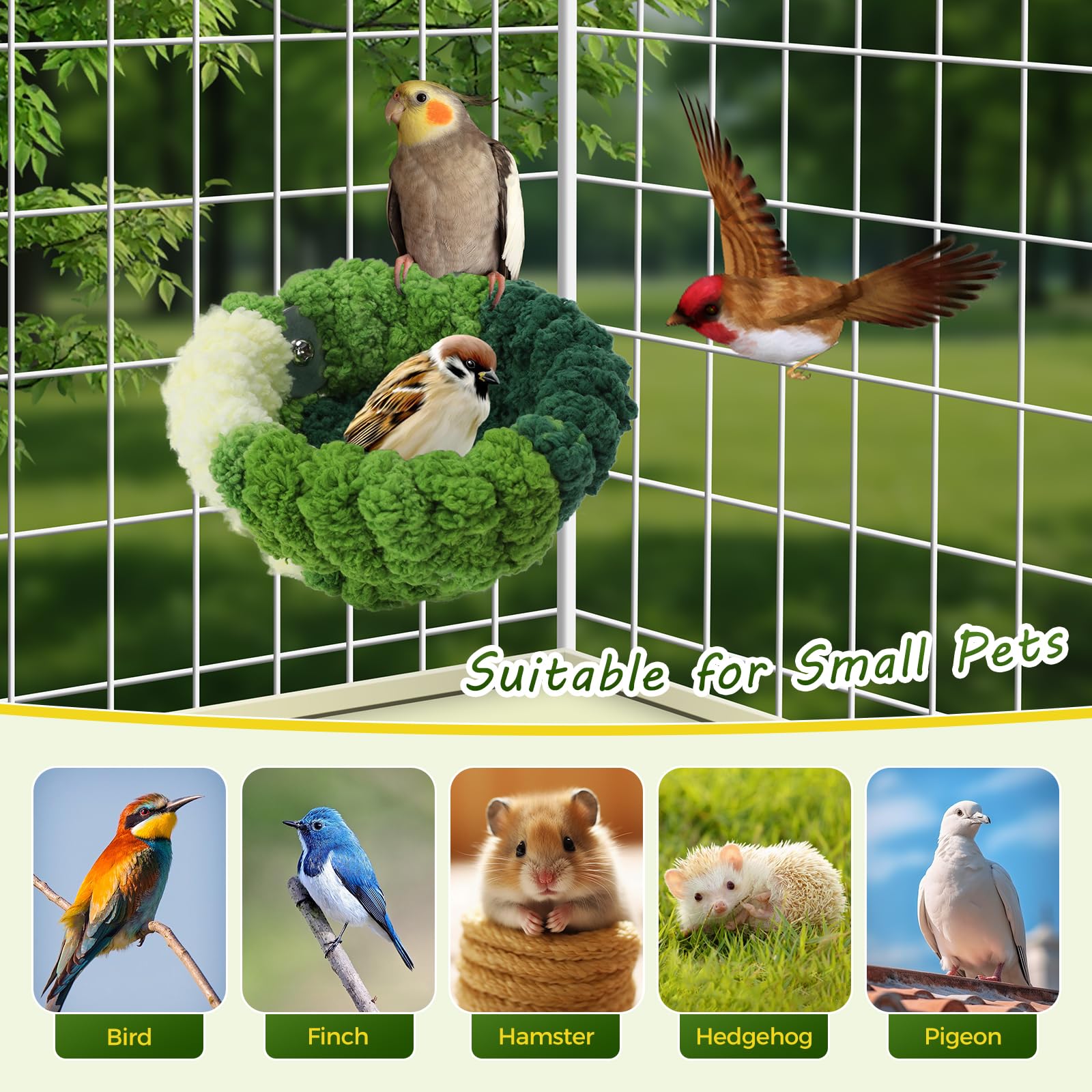 Admaison nido-aves-jaula-compatibilidad-mascotas para mascotas pequeñas.