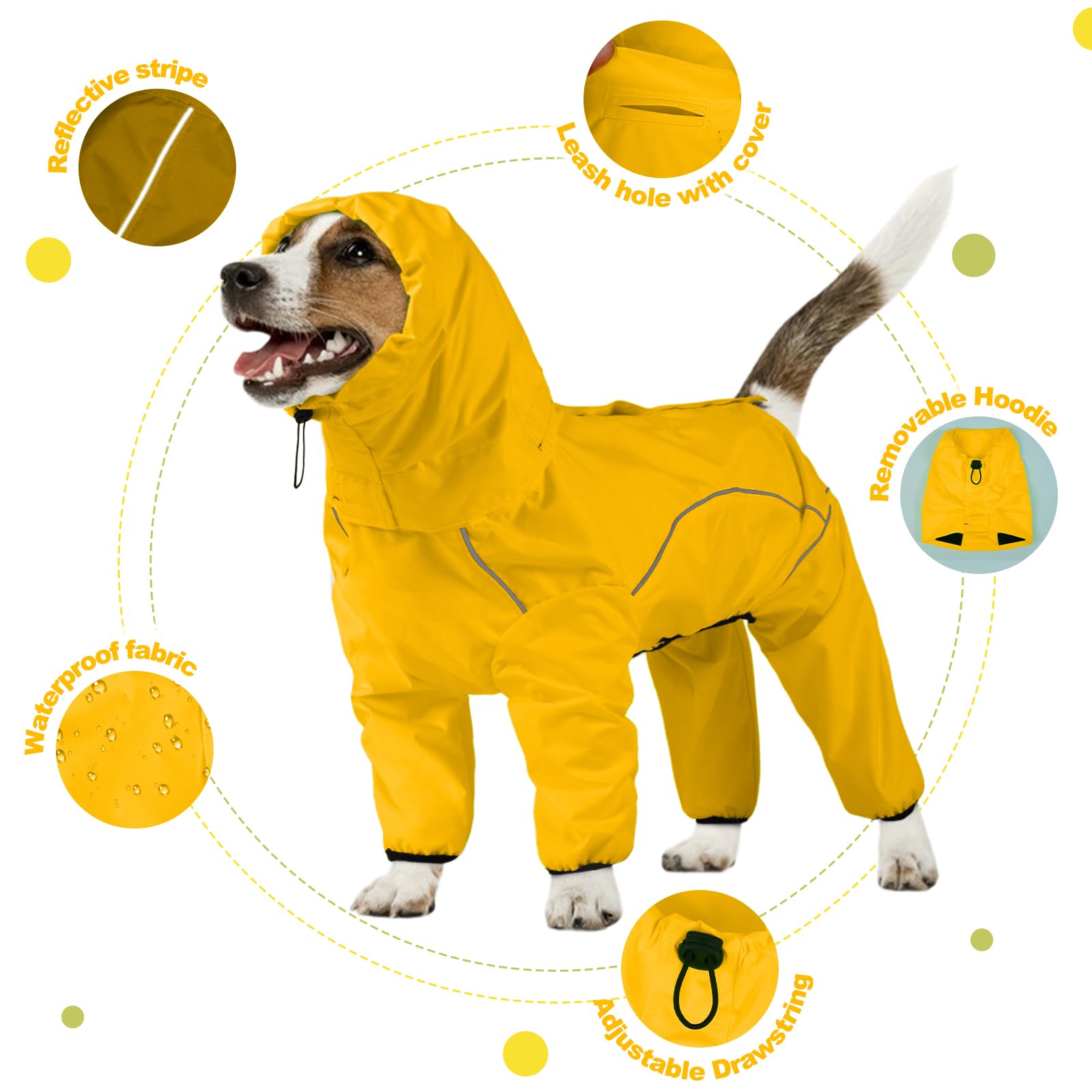 ADNIKIA capa para perros con franja reflectante mejora la visibilidad nocturna