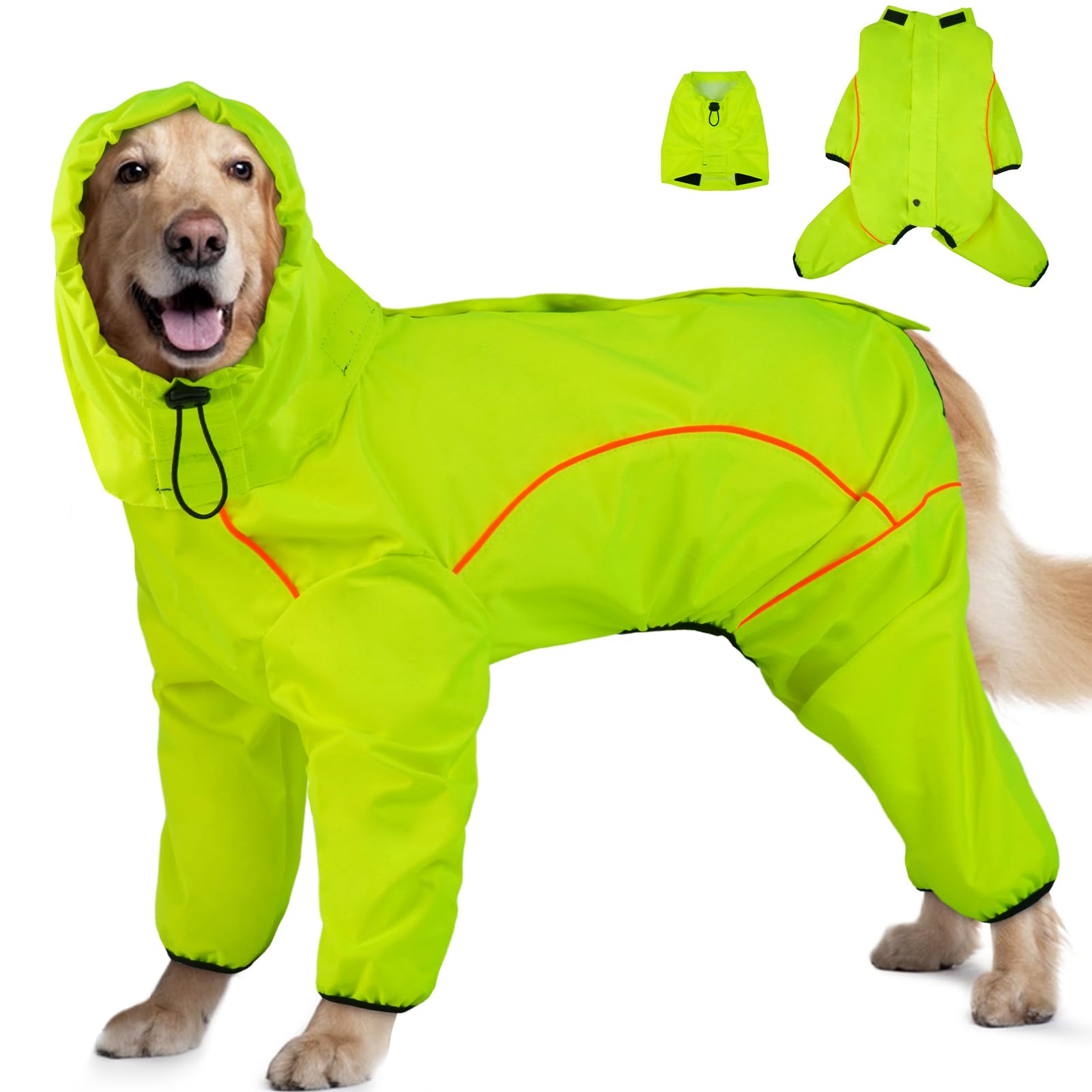 ADNIKIA abrigo para perro con poncho impermeable y ajuste de 4 patas protege de lluvia y viento