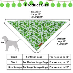Bandana ADOGGYGO verde con diseño festivo, ideal para celebraciones y reuniones al aire libre.