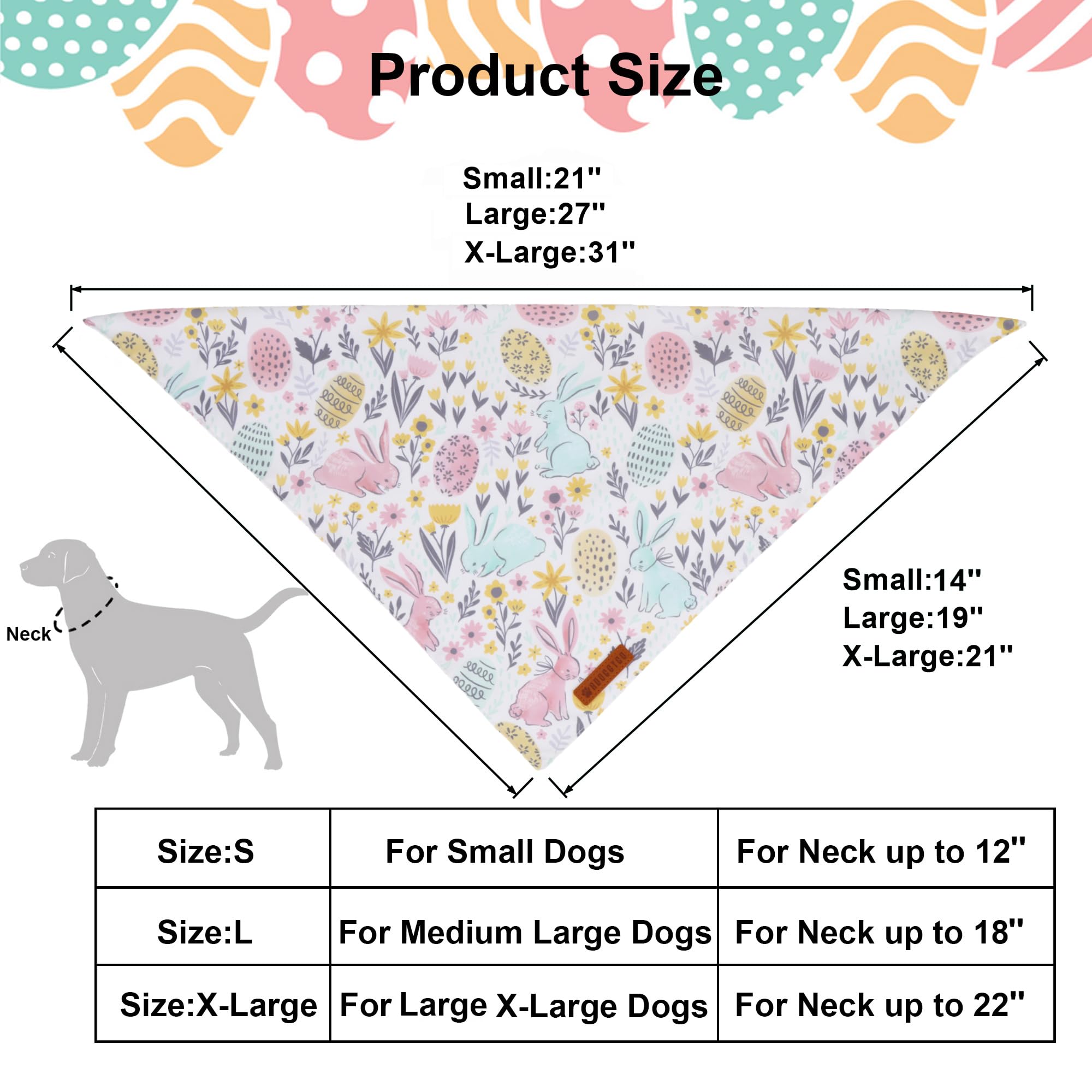 ADOGGYGO Bandana Pascua con doble capa para mayor durabilidad.
