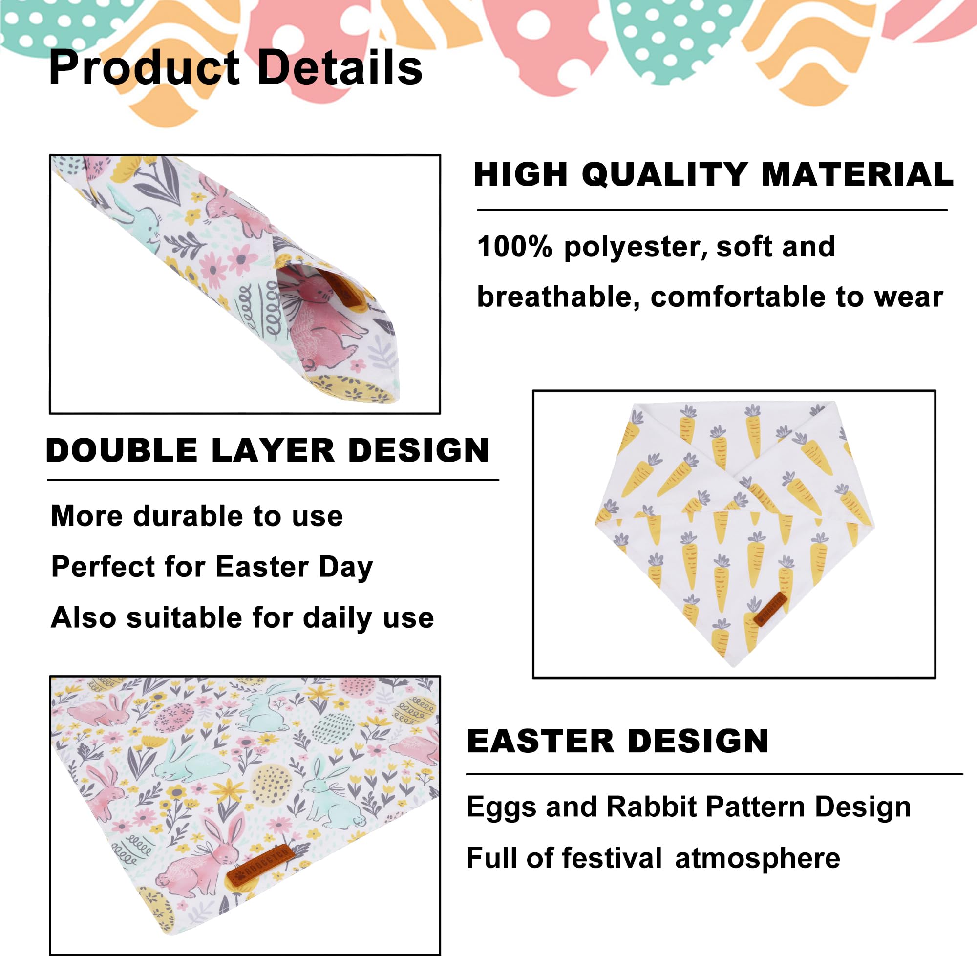 ADOGGYGO Bandana de Pascua en tallas medias a grandes.