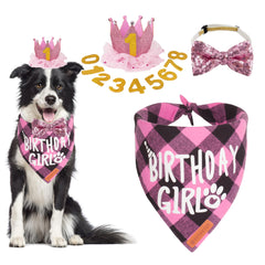 ADOGGYGO chapeau anniversaire chien rose, parfait pour des photos festives