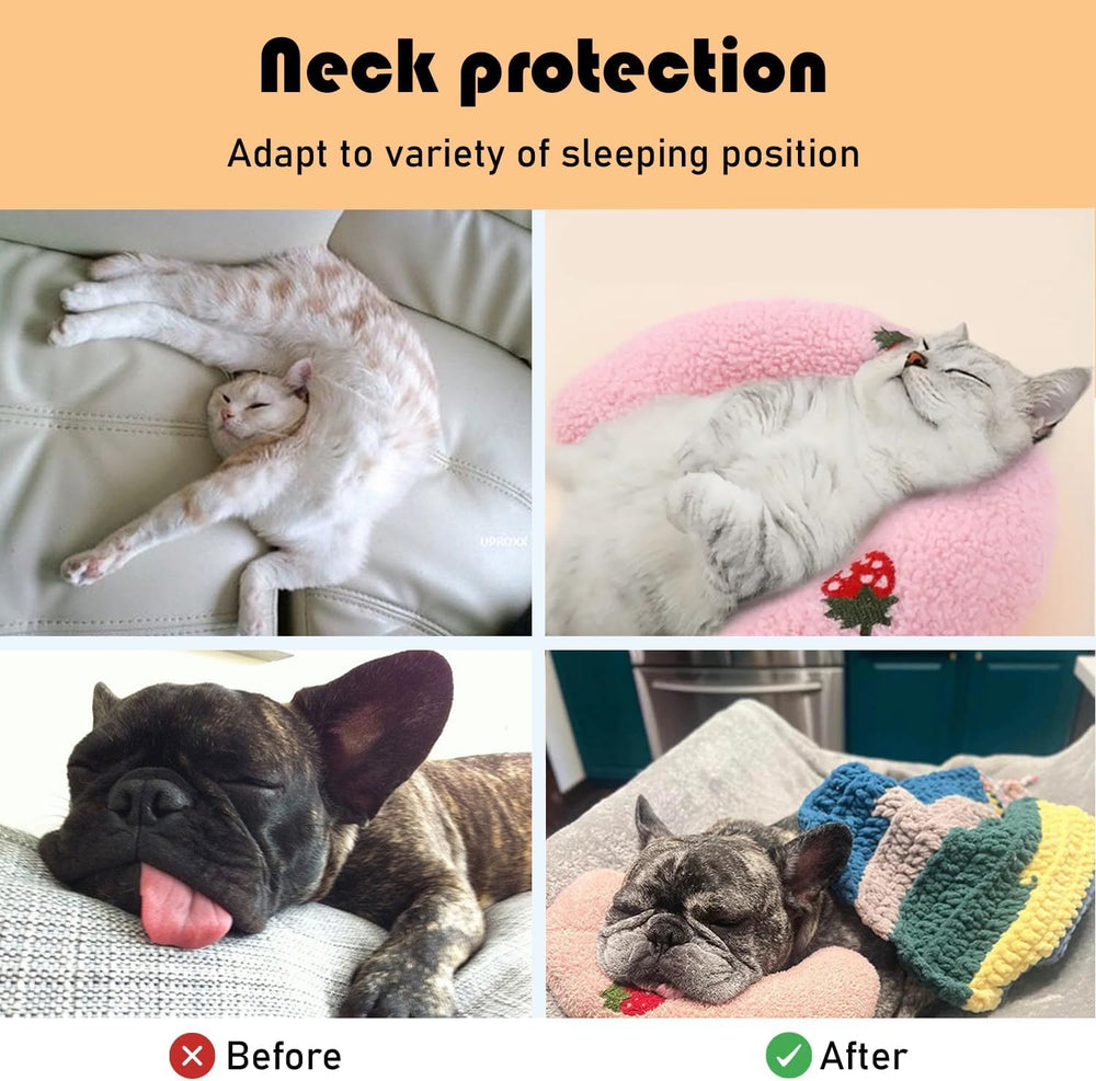 Almohada adopet tela de peluche, tacto suave invita al descanso.