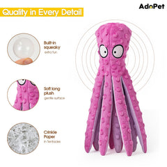 Pulpo rosado de AdoPet con sonido crujiente para morder y divertir