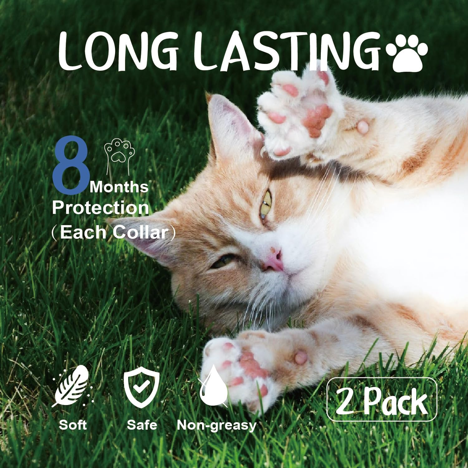 Collar antipulgas Advanllent para gatos, pack de 2 para protección prolongada.
