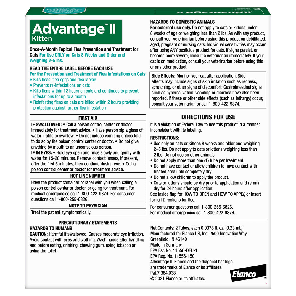 Advantage II Kitten: aplicación en nuca para uso rápido y sencillo