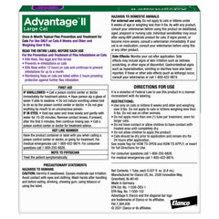 Advantage II Large Cat elimina pulgas adultas en gatos grandes.
