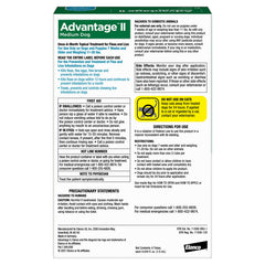 Advantage II: pulgas adultas mueren al contacto, sin mordidas.