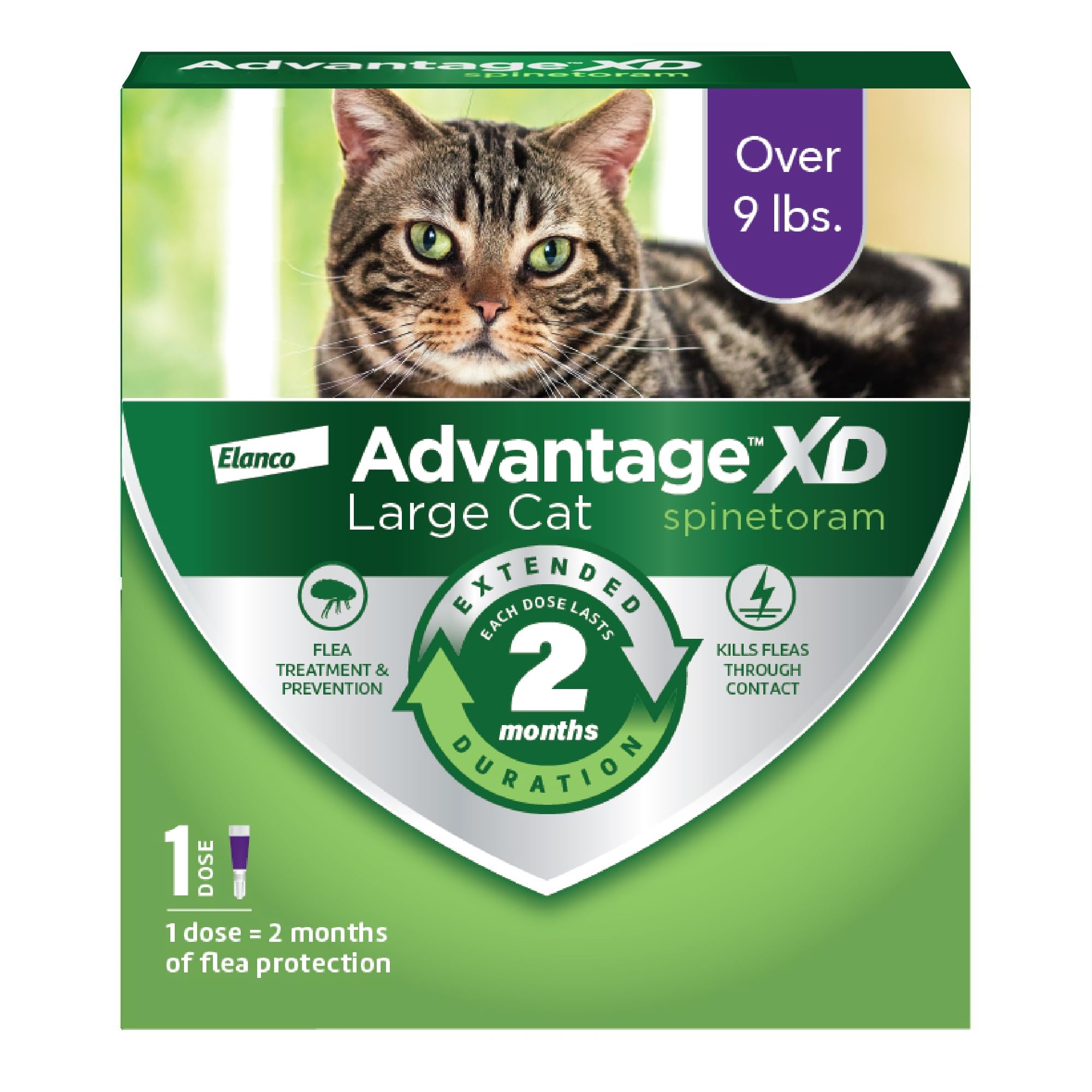 Advantage XD: aplicación localizada en la nuca para protección rápida contra pulgas.