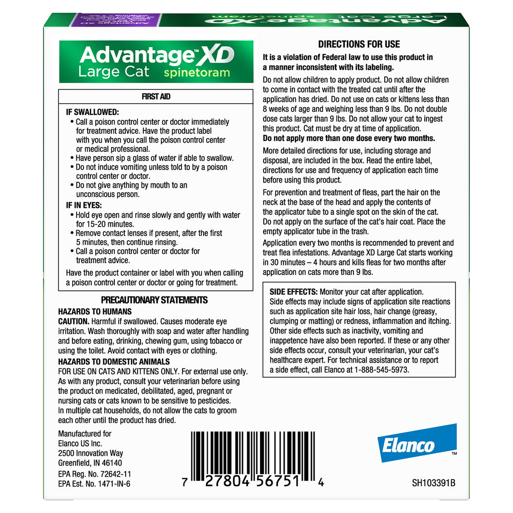 Tubo Advantage XD para dosis individuales y uso rápido en casa.