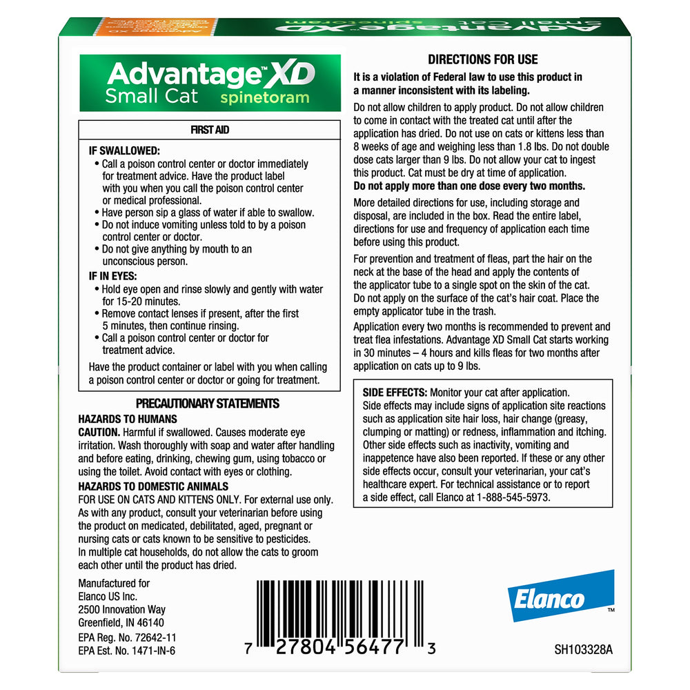 Advantage XD: tubo topical listo para usar sin receta