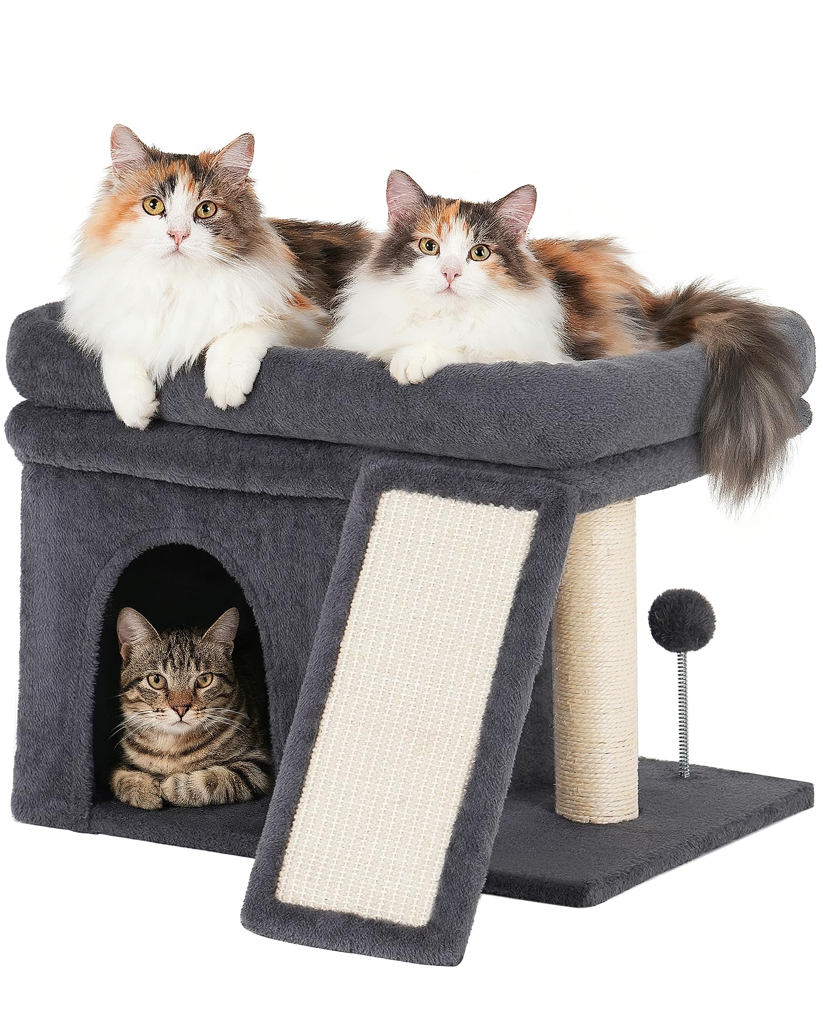 Aechonow árbol para gatos grande, plataforma 20 x 16, ideal para observar aves desde la ventana.