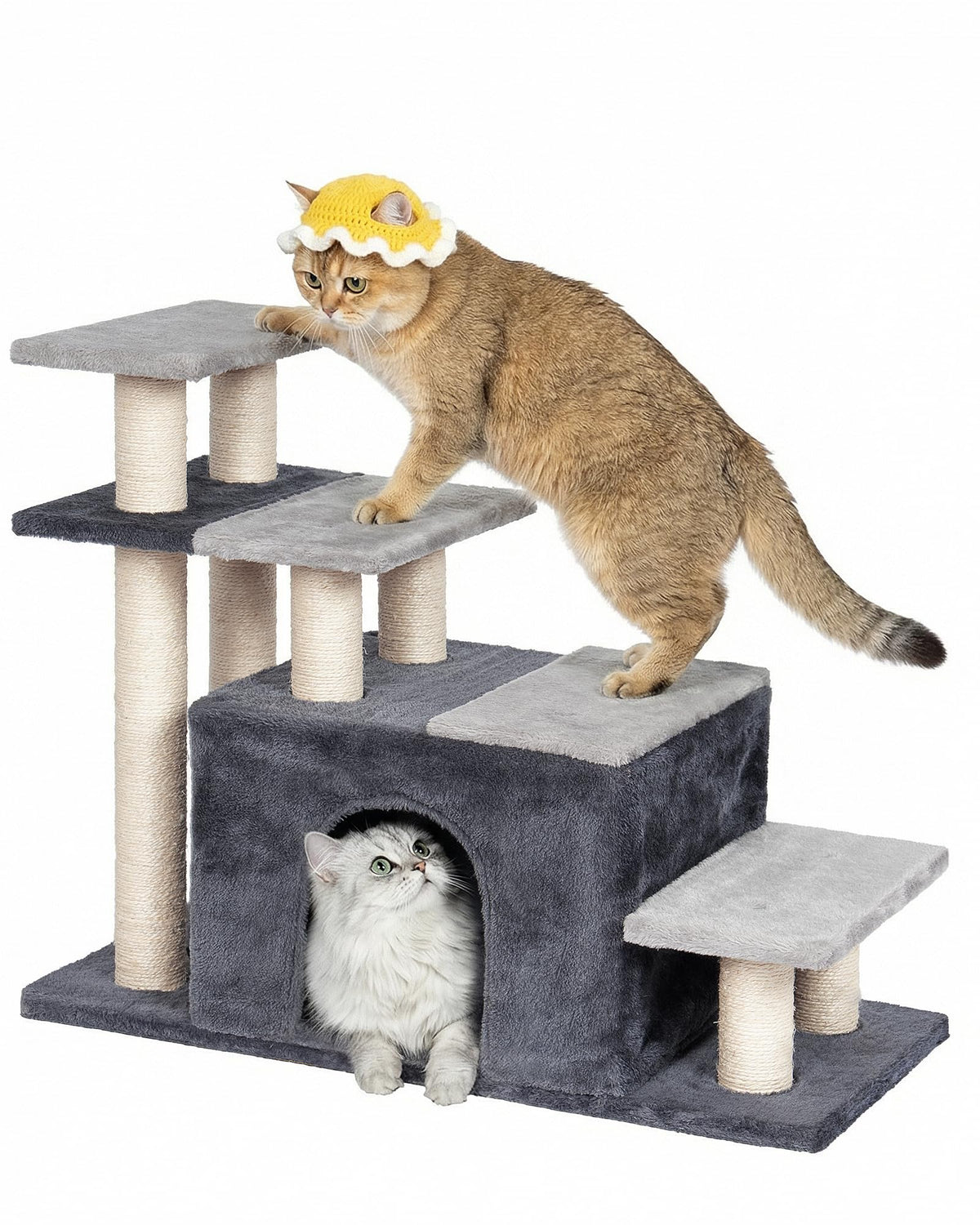 Aechonow escalera para gatos con base firme para seguridad