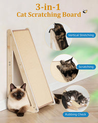 Aechonow rasca vertical para gatos grandes, protege muebles y fomenta arañados adecuados.