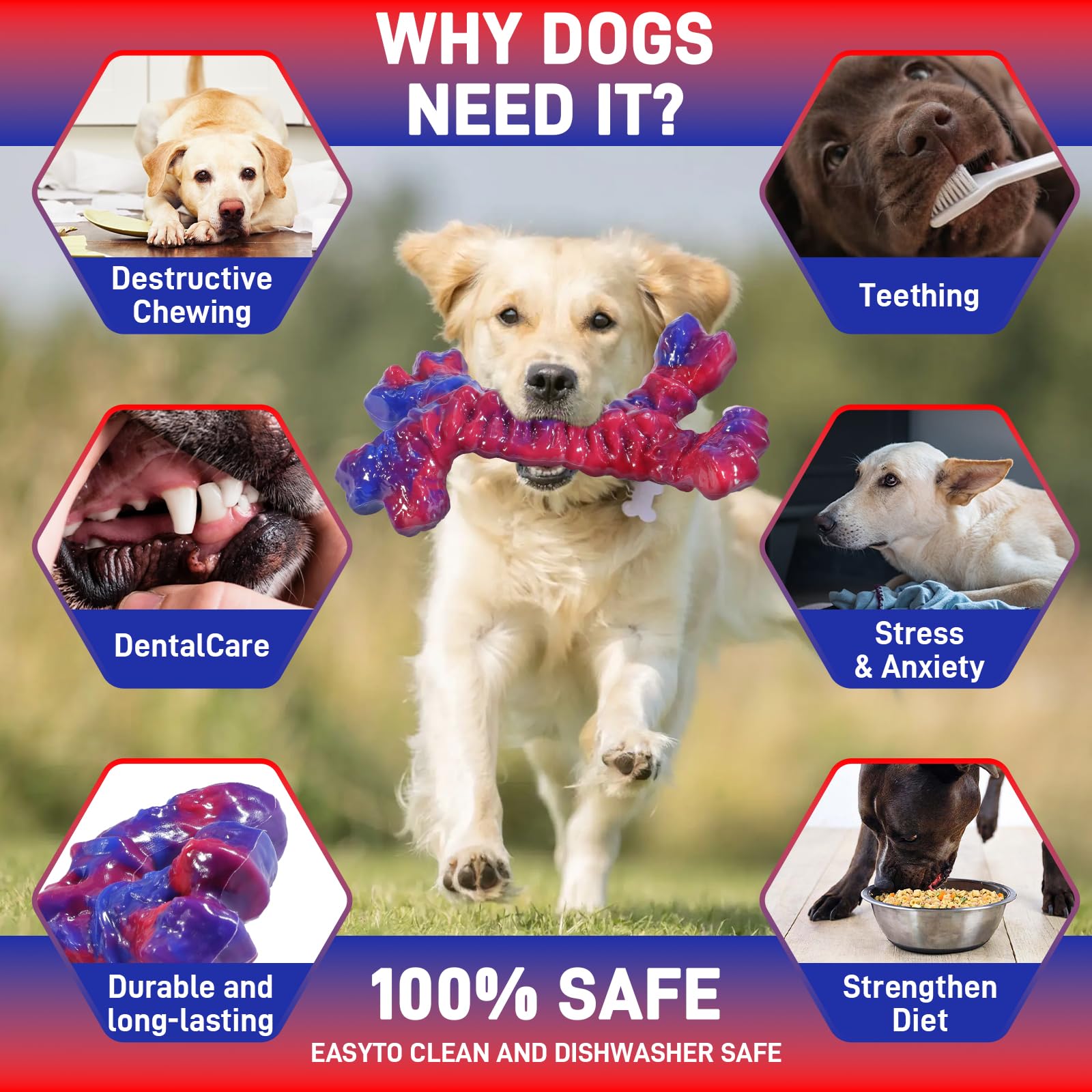 Juguete de entrenamiento resistente para perros activos y fuertes