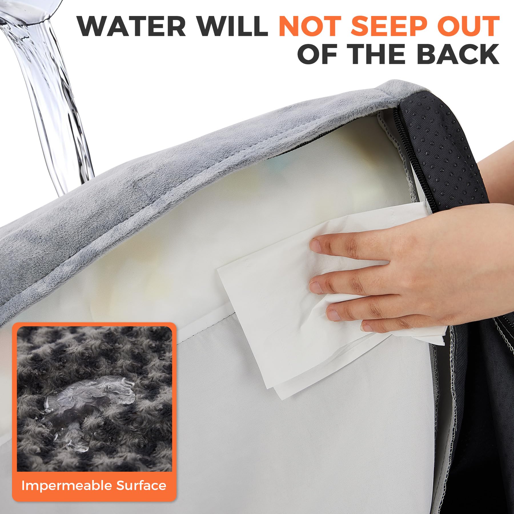 Funda interior impermeable de Aeroluxe protege la espuma ante derrames.