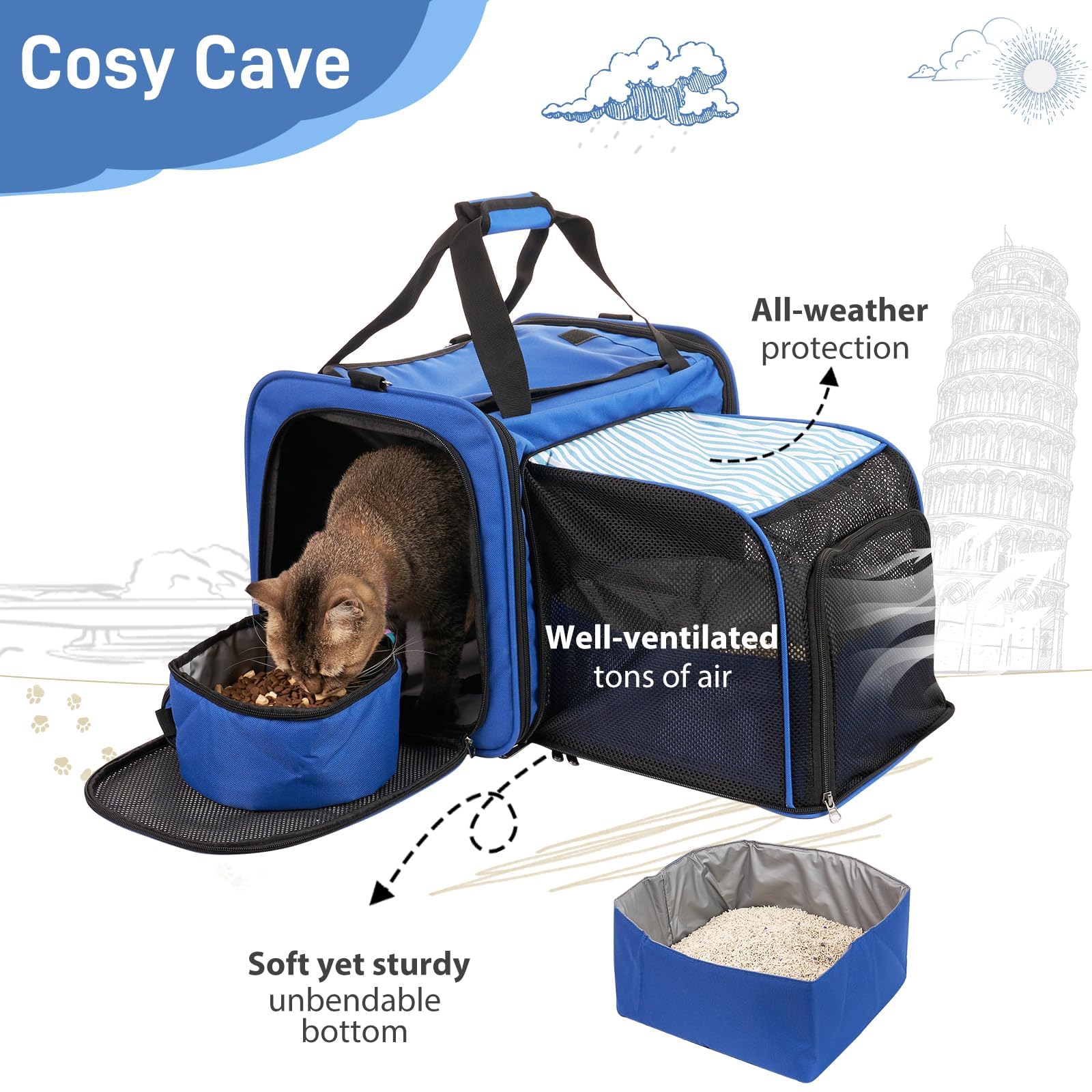 A.FATI transportín expandible con expansión lateral para más espacio.
