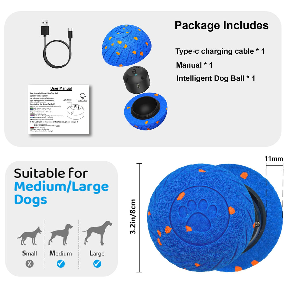 Affiuya Pelota para perros con IP54, fácil de limpiar tras paseos sucios.
