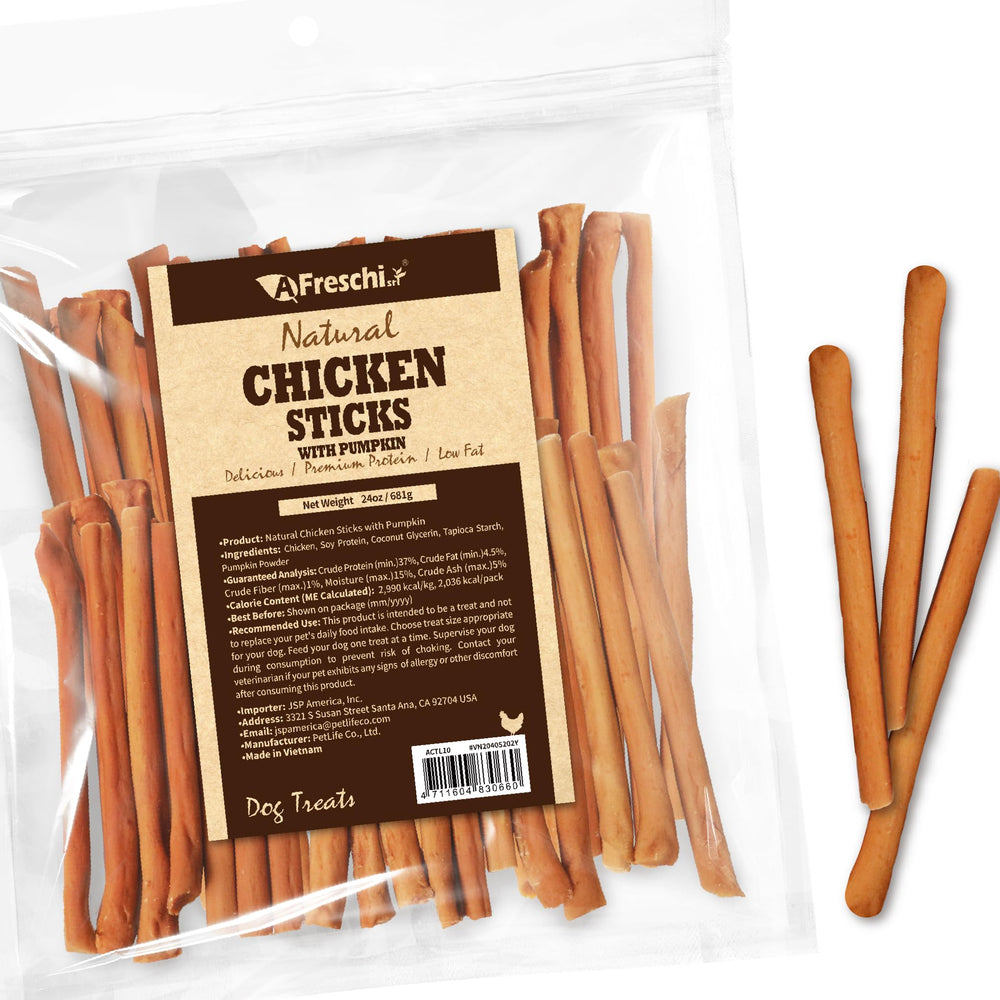 Galletas de pollo A Freschi srl para perros: pollo real como ingrediente principal para recompensas.
