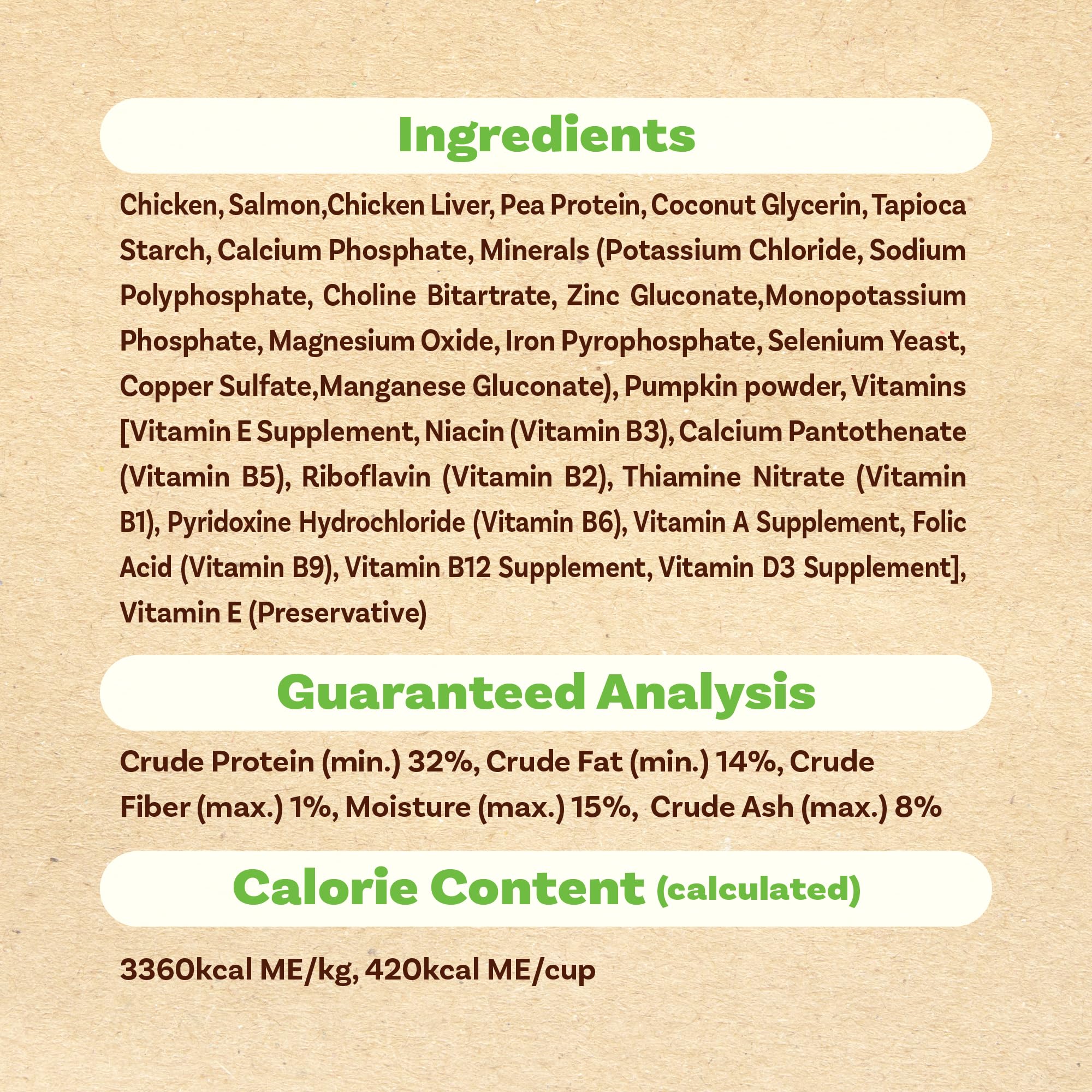 A Freschi Srl ingredientes naturales, pollo y salmón, alimento para perros.