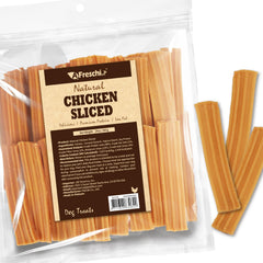 A Freschi srl: empaque-frente-lonchas-de-pollo, premio sabroso para perros.
