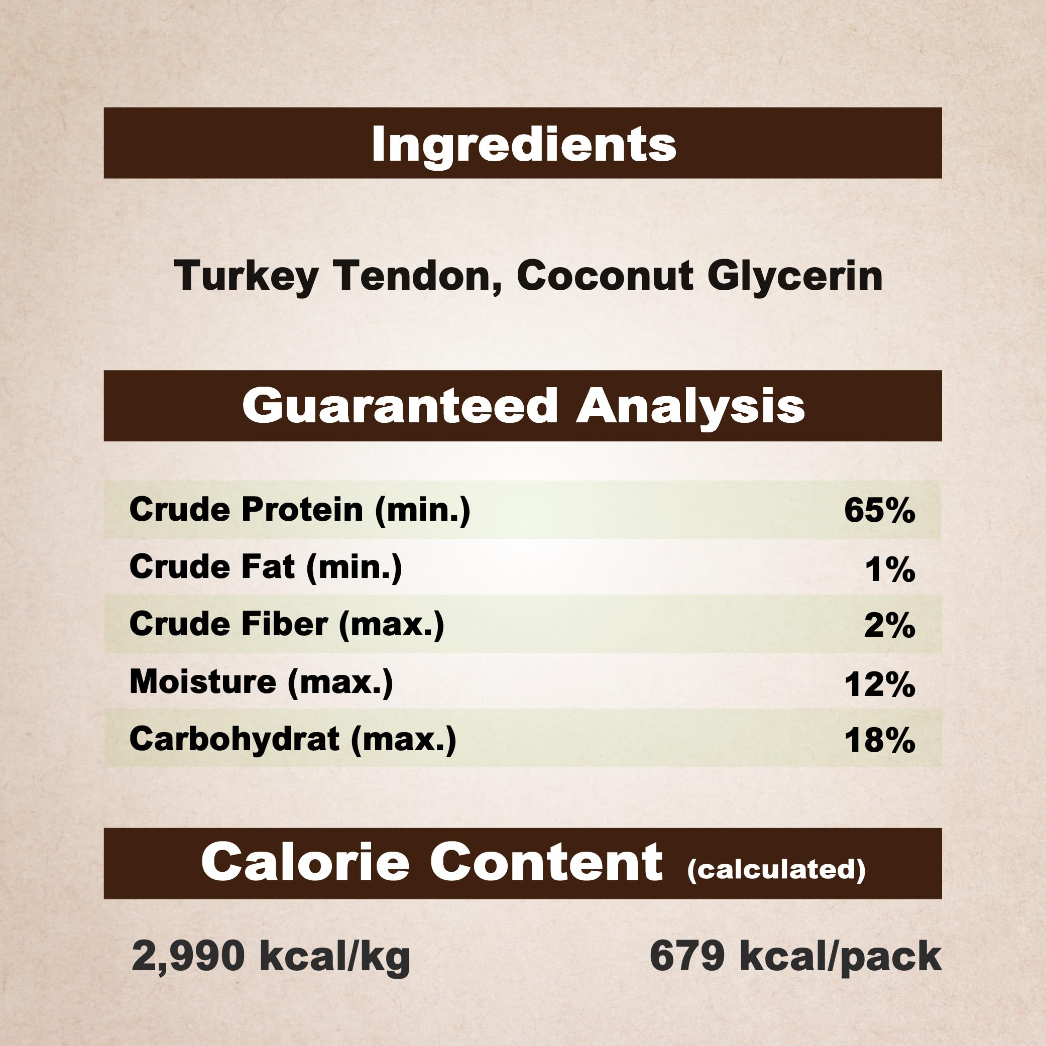 A Freschi srl Tendones de Pavo, sin granos, opción natural para dietas restringidas.