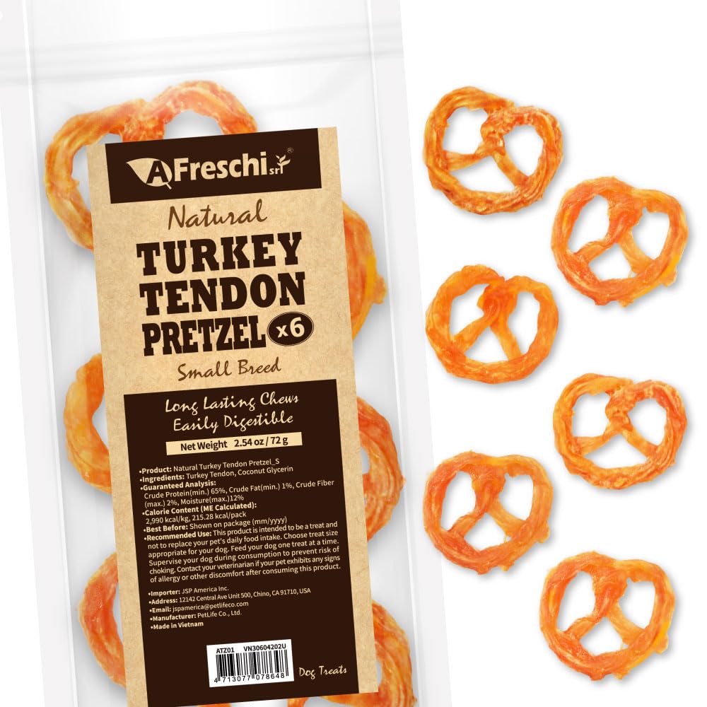 A Freschi srl tendones de pavo para perros, origen en EE. UU., snack proteico natural.