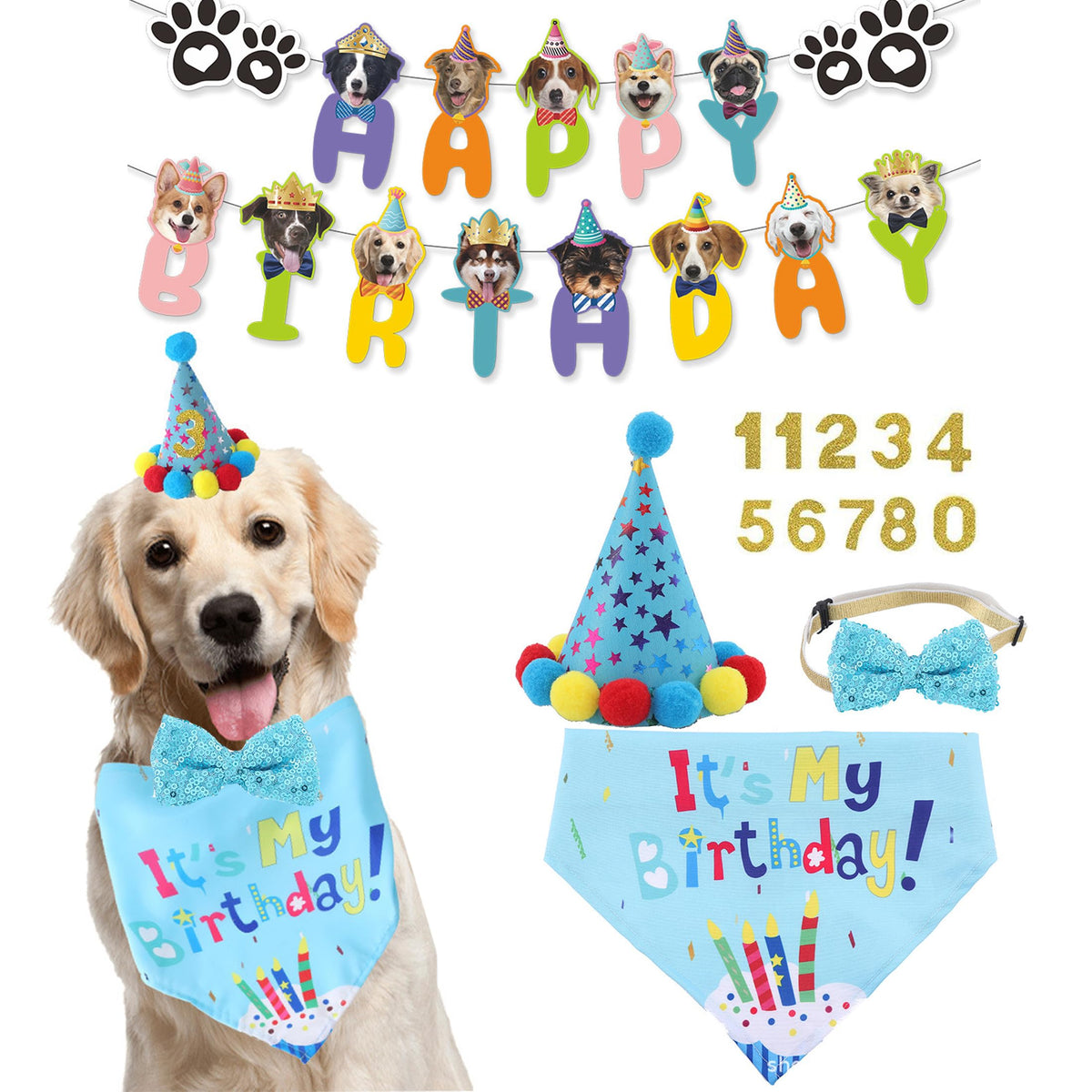 Agirlvct dog birthday decor set enhances party ambiance and photo moments.