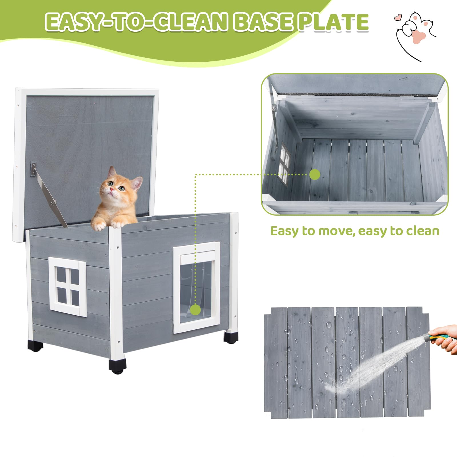 Agitree diseño elevado con ventana, ventilación para mascotas