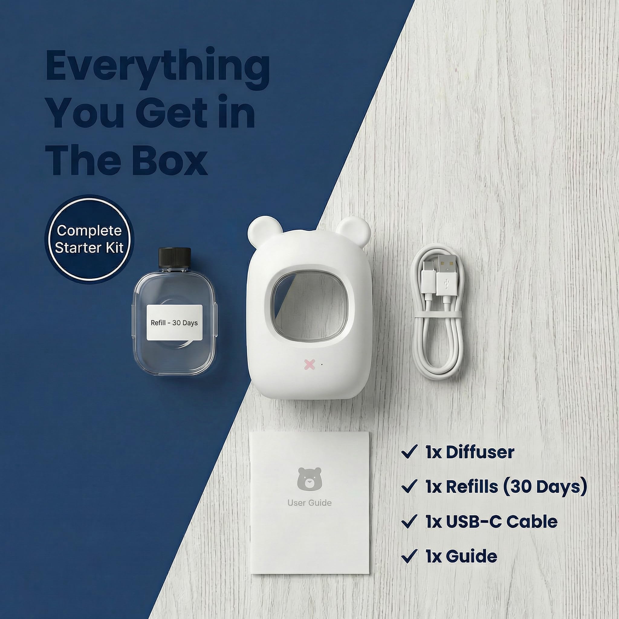 Kit completo Agpaws: difusor, Pet Peace y guía para empezar con facilidad.