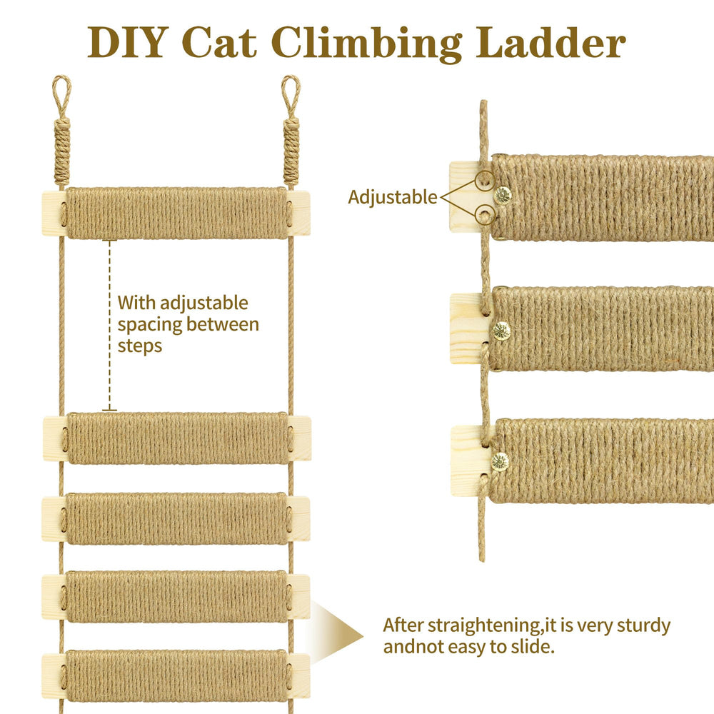 AGRICUE diseño 3-en-1: escalera y puente para gatos en una sola pieza