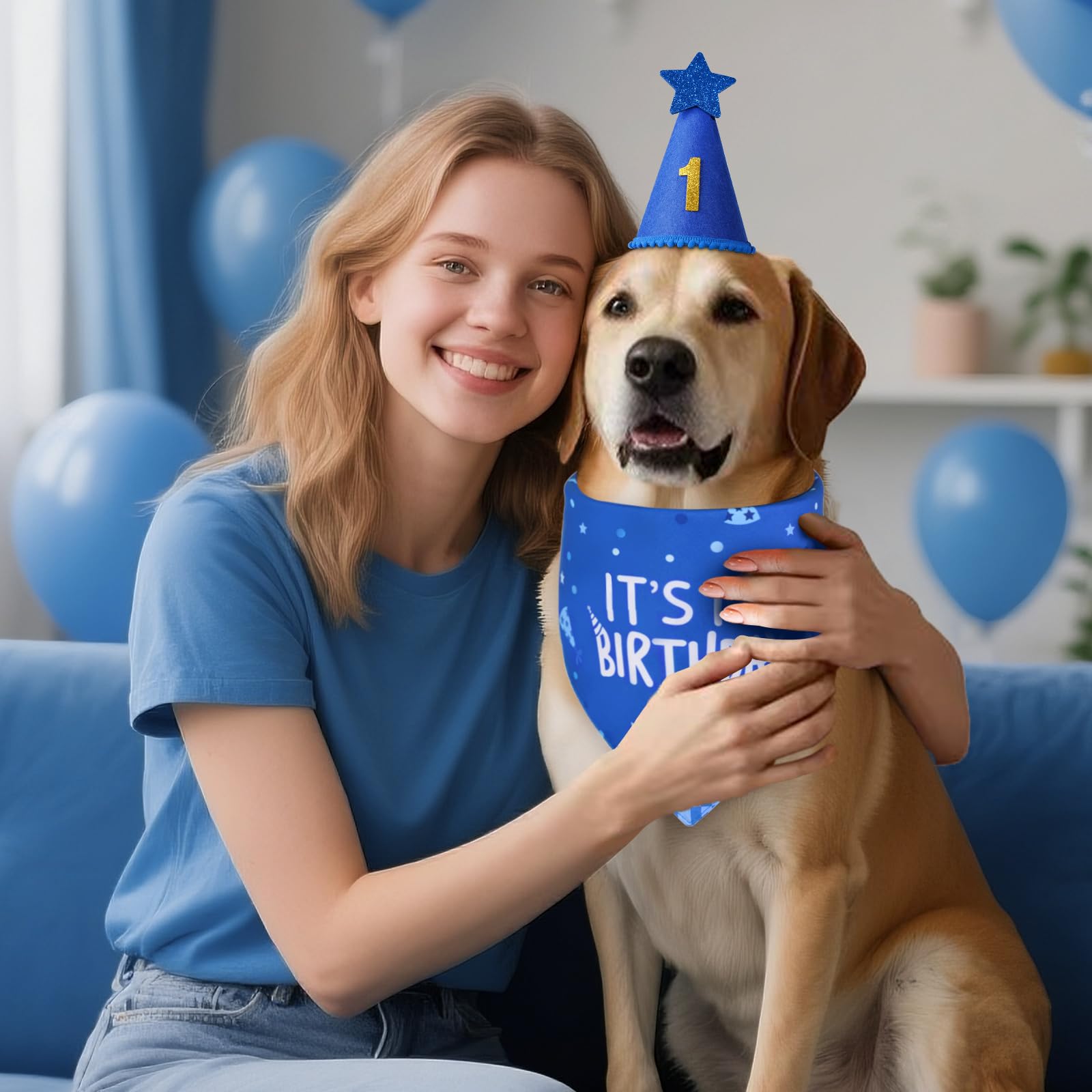 Agroon accesorios azules para perros, detalles festivos y duraderos.