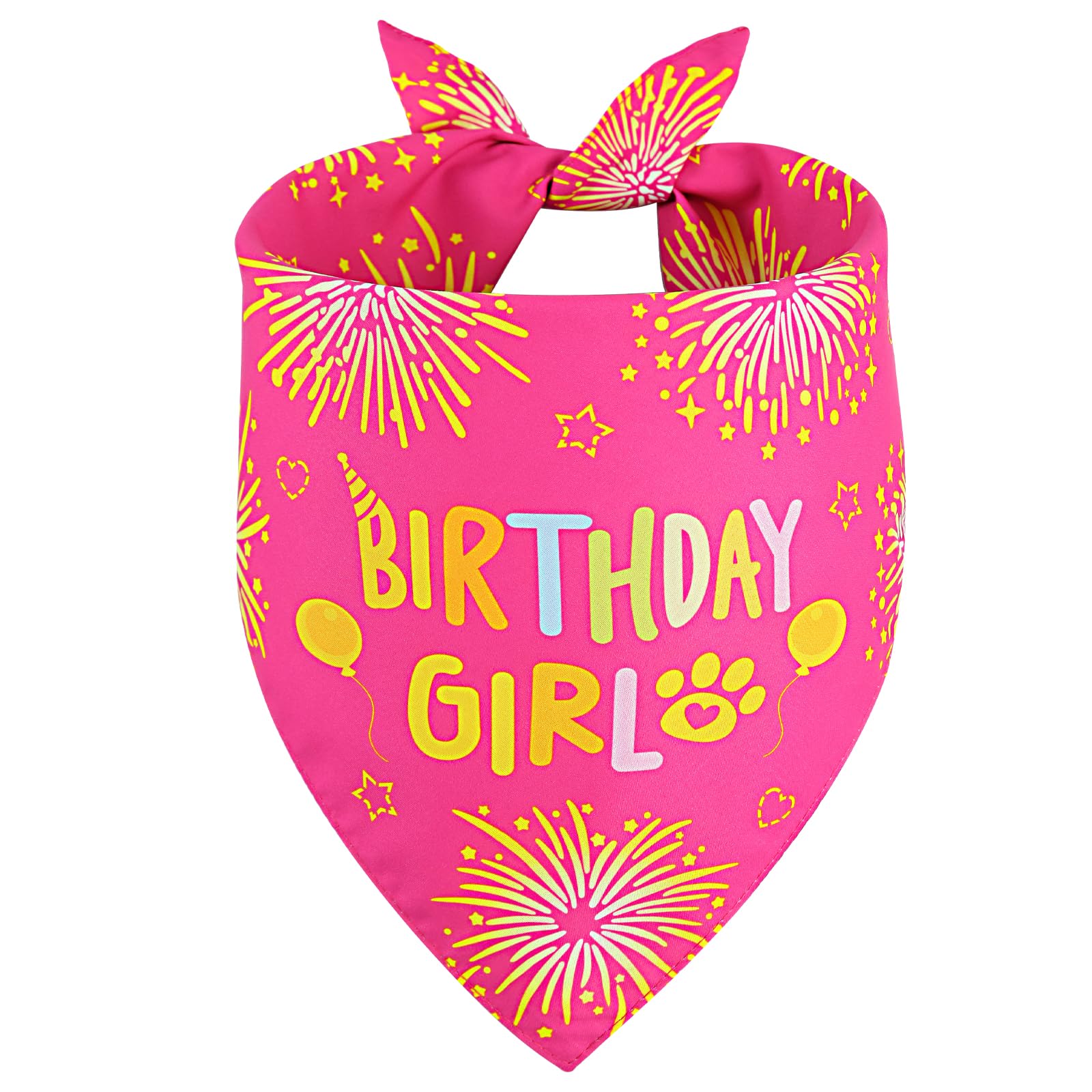 Bandana Agroon para perro rosa, vista frontal, ideal para celebrar cumpleaños y sesión de fotos