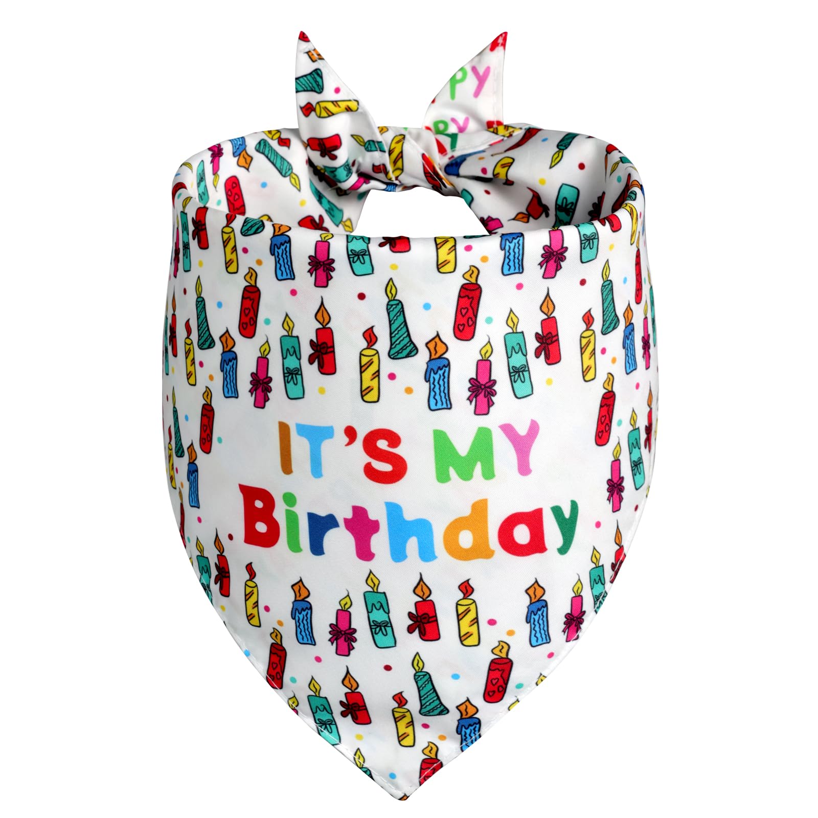 Bandana Agroon de cumpleaños para perros con velas, ideal para fiestas y fotos.
