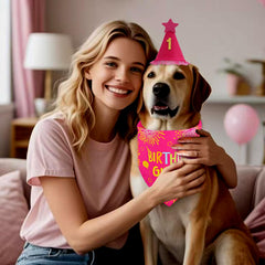 Bandana de doble cara Agroon para perros, aspecto alegre en cada foto.