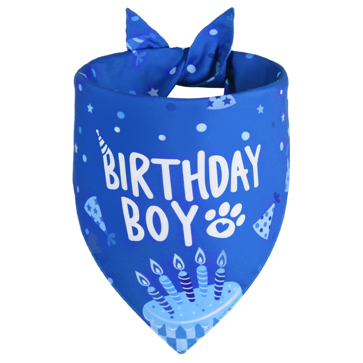 Bandana Agroon para perro azul frente, ideal para cumpleaños y fotos